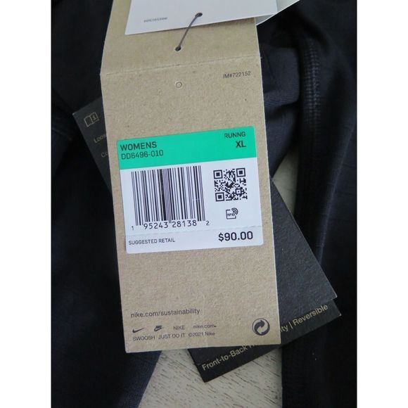 Nike DD6496 Women's Sz XL Black Therma-Fit Crewneck Reversible Running Top $90+ - Picture 9 of 9